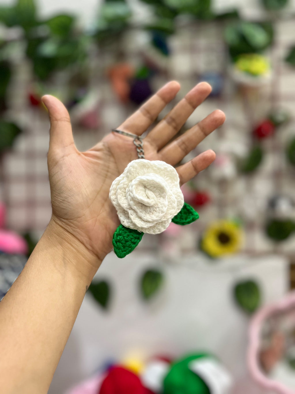Camellia Flower Keychain
